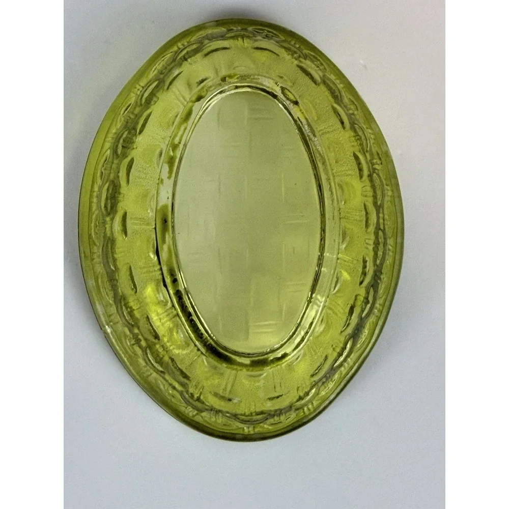 MCM Mini Olive Green Glass Hen On Nest Covered Dish Trinket Salt Cellar Cottage